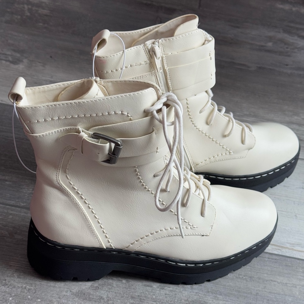 MIA stellan off white combat boot size 11